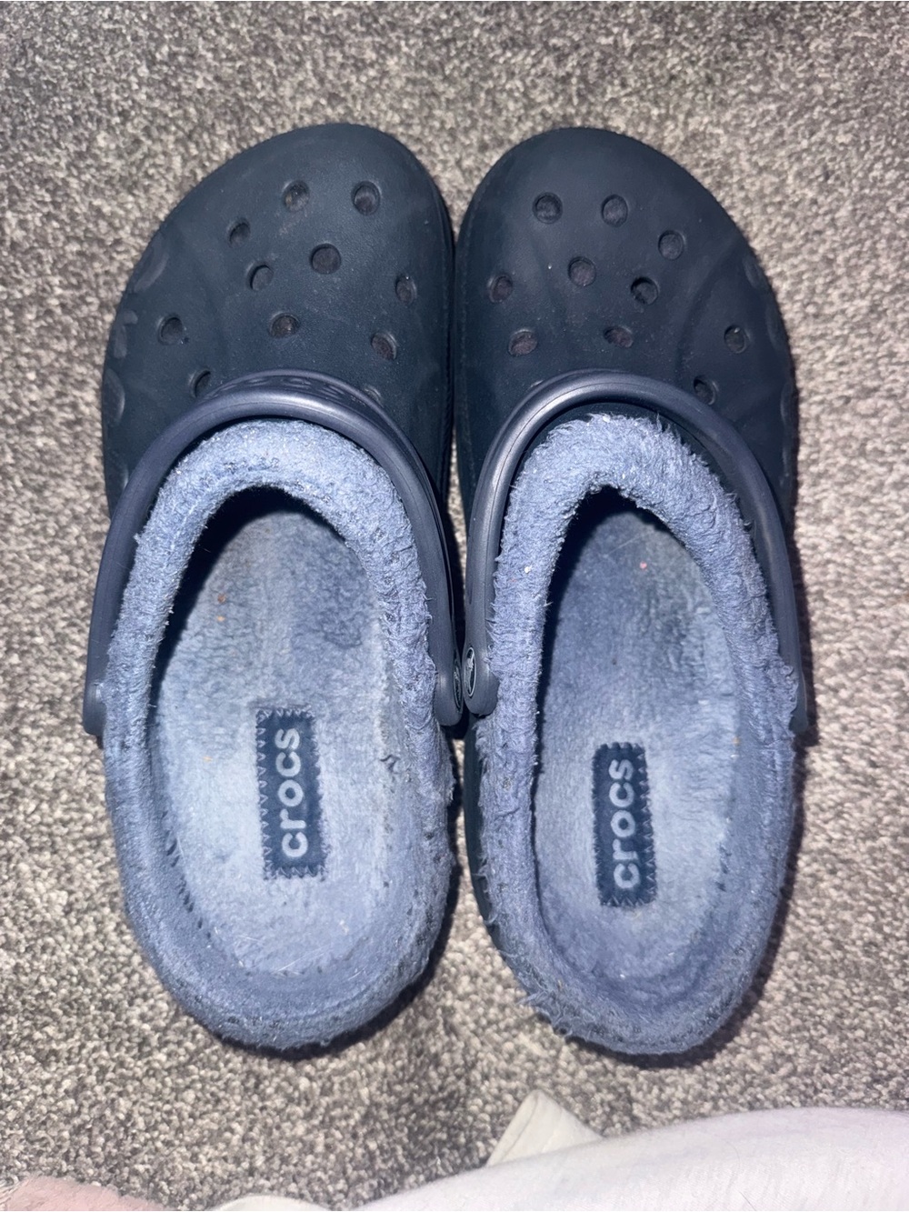 Crocs Navy Fleece-Lined Clogs